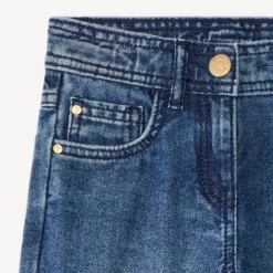 Jean large en denim bleu stone pour fille
