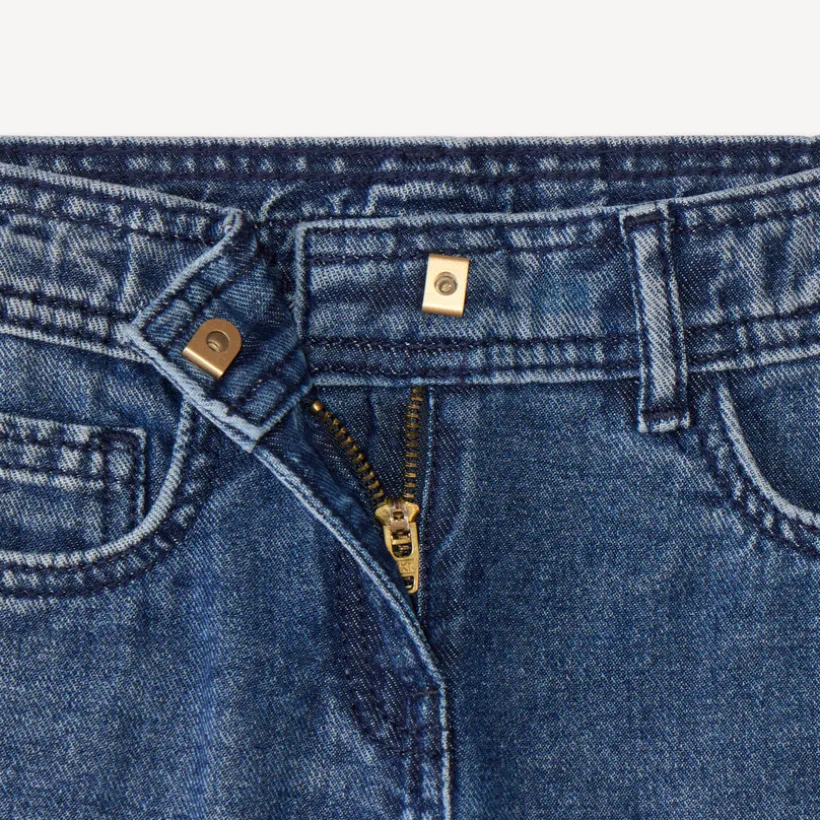 Jean large en denim bleu stone pour fille