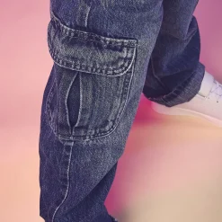 Jean large style cargo pour fille