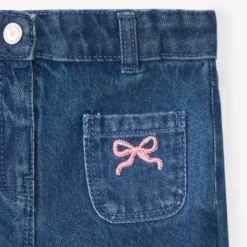 Jean large uni pour bébé fille
