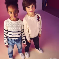 Jean paperbag avec ceinture à nouer pour fille