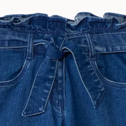 Jean paperbag avec ceinture pour fille