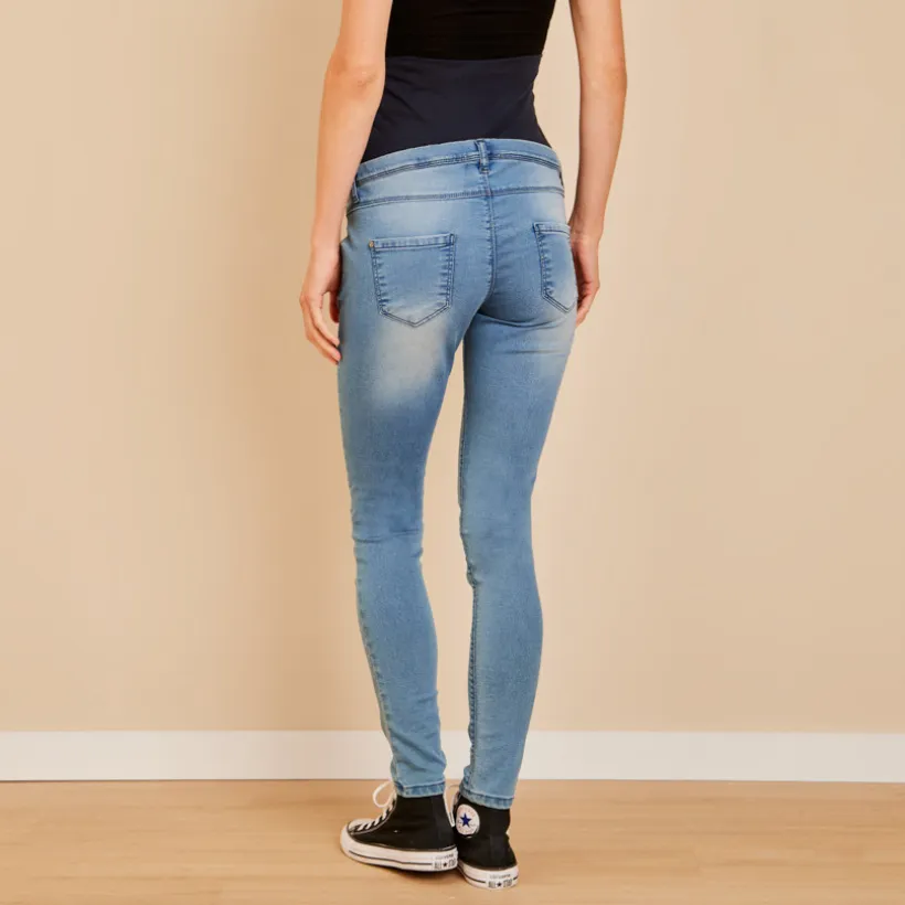Jean skinny de grossesse extra stretch à bandeau haut