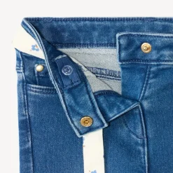 Jean slim bébé fille avec ceinture en tissu