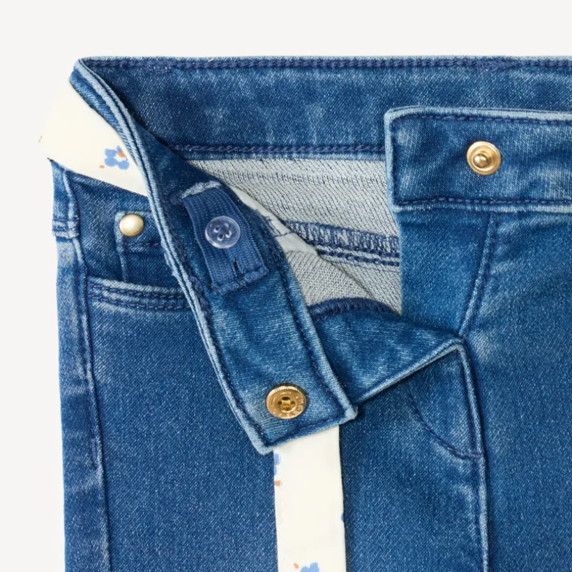 Jean slim bébé fille avec ceinture en tissu