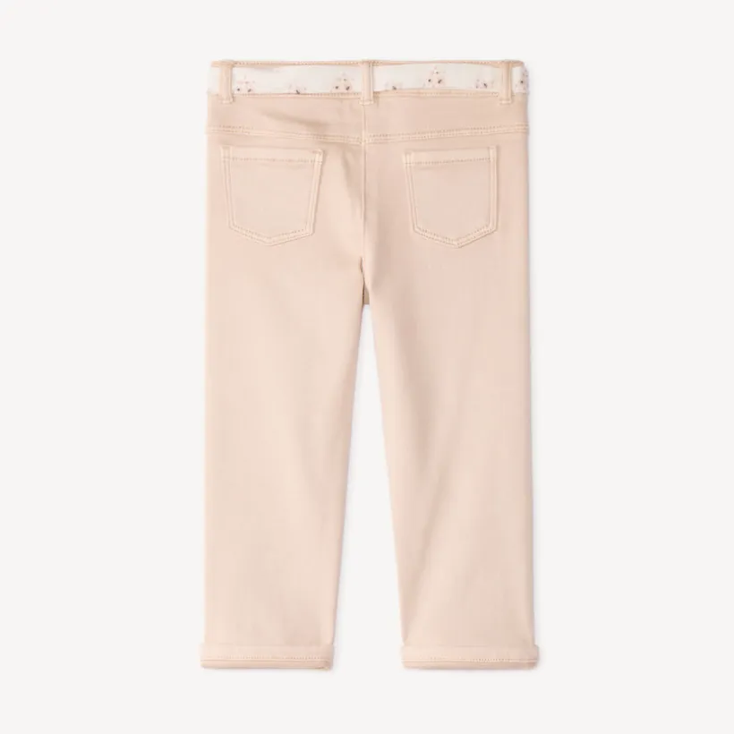 Jean slim bébé fille avec ceinture en tissu