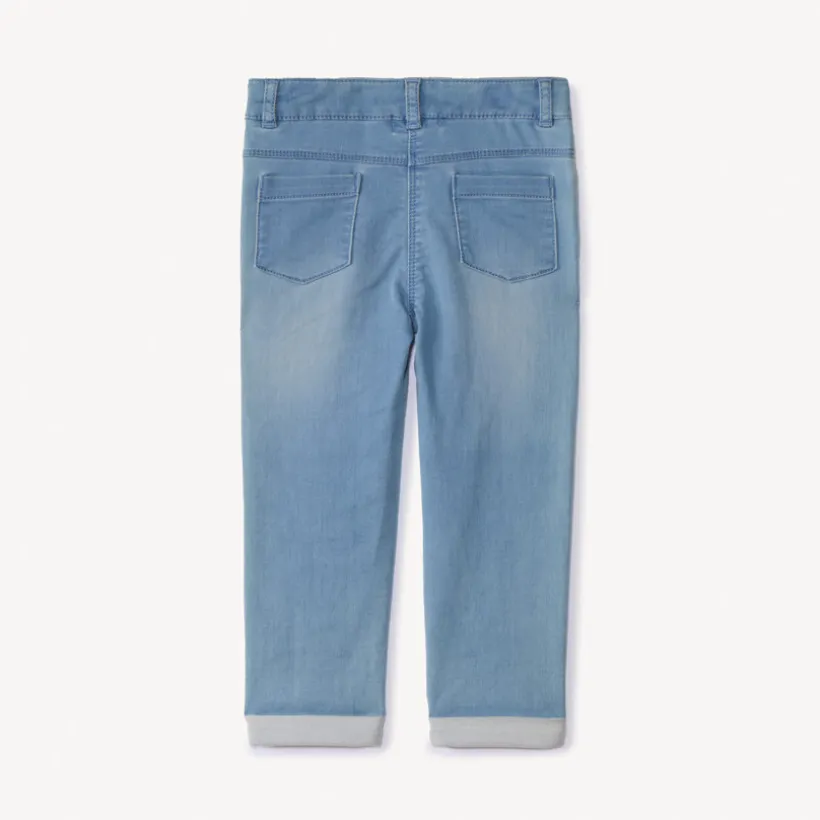 Jean slim broderies cœurs dorés pour bébé fille