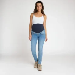 Jean slim de grossesse avec bandeau haut