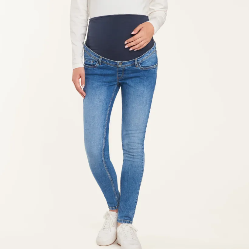 Jean slim de grossesse avec bandeau haut