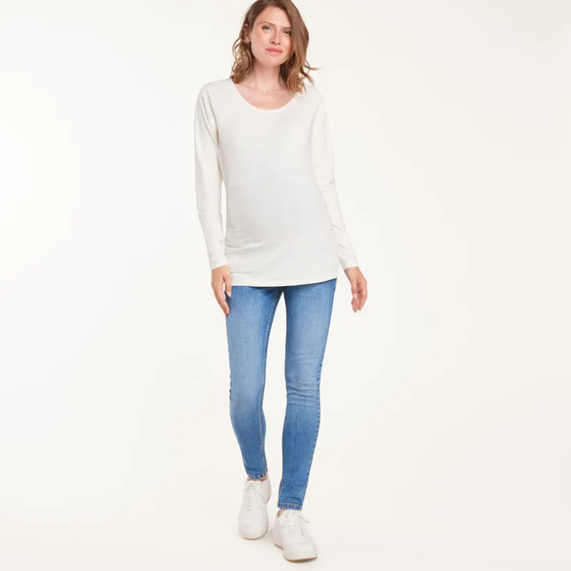 Jean slim de grossesse avec bandeau haut