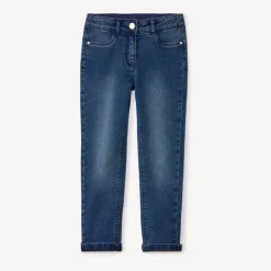 Jean slim en denim effet délavé pour fille
