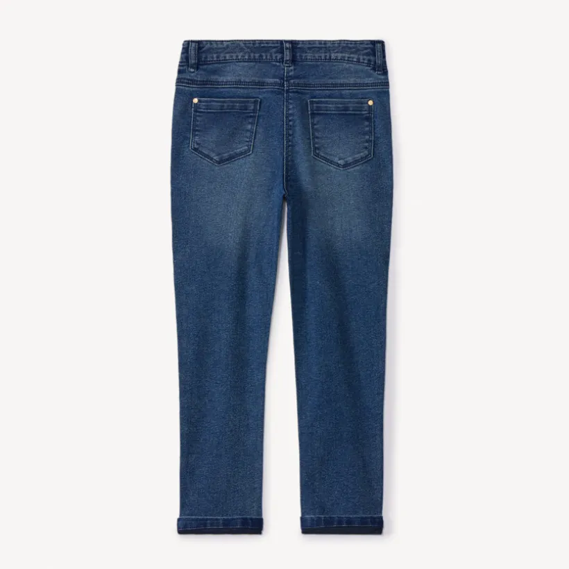 Jean slim en denim effet délavé pour fille
