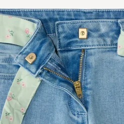 Jean slim fille avec ceinture en tissu