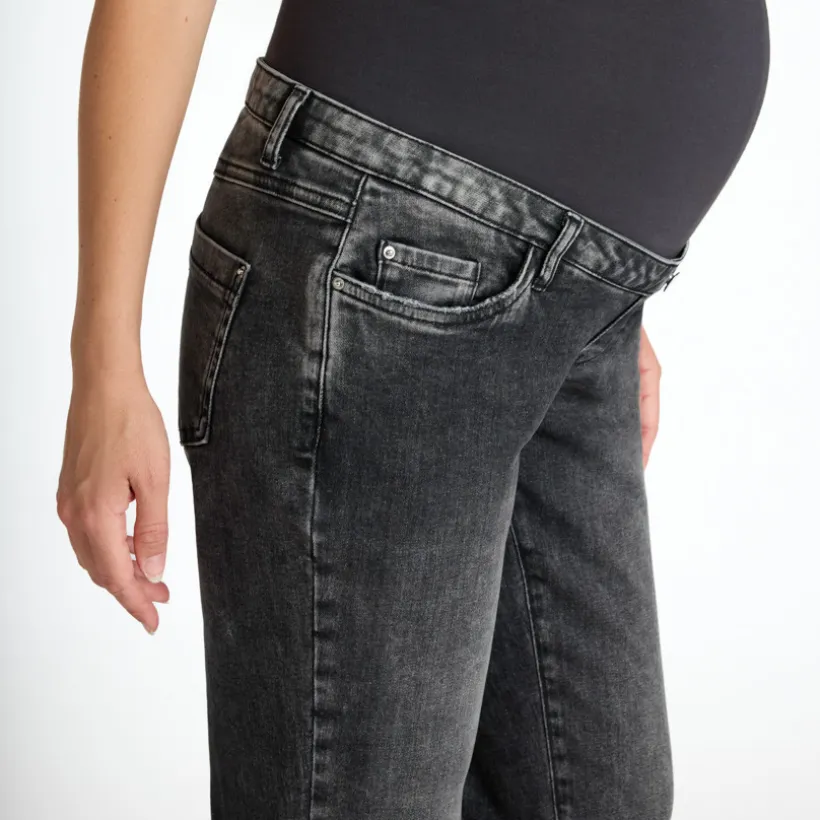 Jean straight de grossesse avec bandeau haut