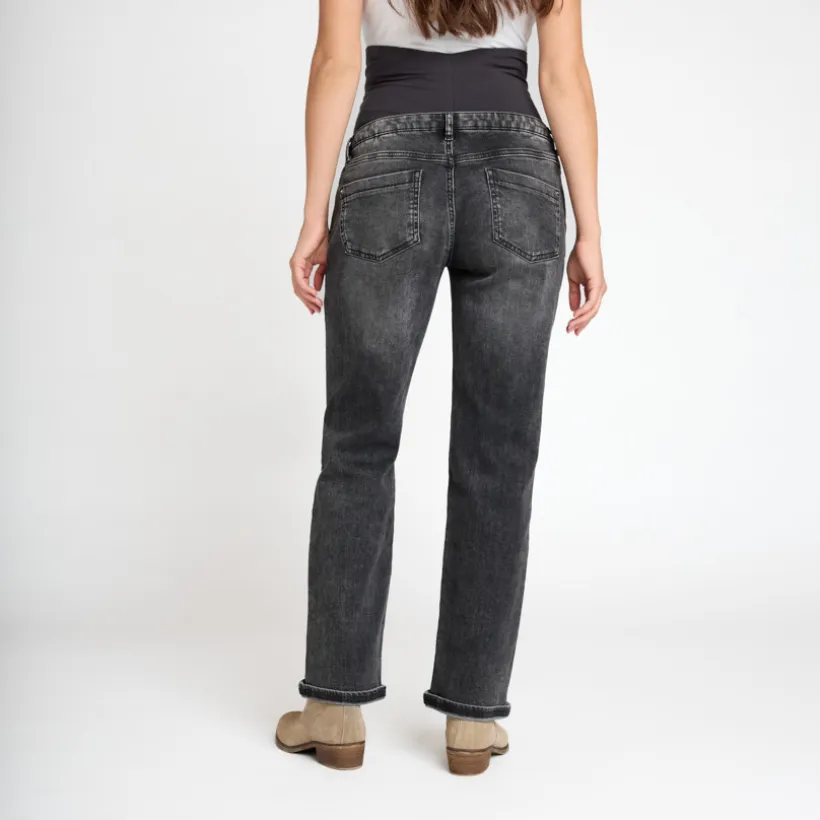 Jean straight de grossesse avec bandeau haut