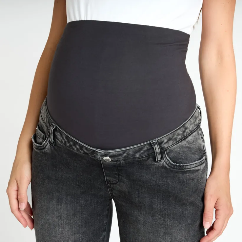 Jean straight de grossesse avec bandeau haut
