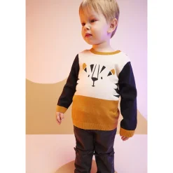 Jean uni print tigre et oreilles en relief pour bébé garçon