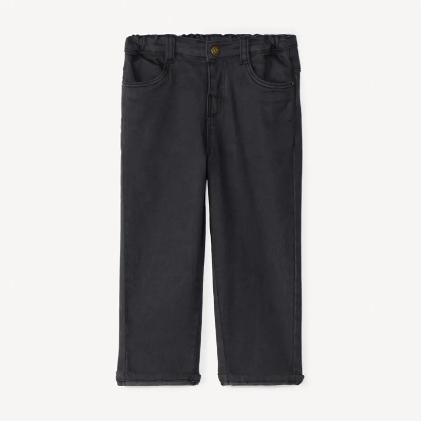 Jean uni à taille élastique pour bébé garçon