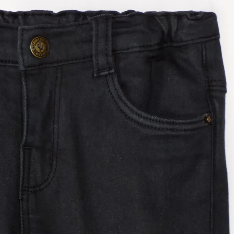 Jean uni à taille élastique pour bébé garçon