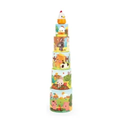 Jeu de construction ma première pyramide ronde animaux de la ferme