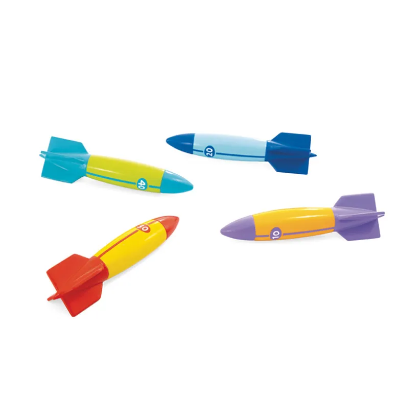 Jeu de 4 fusées sous-marines - multicolores