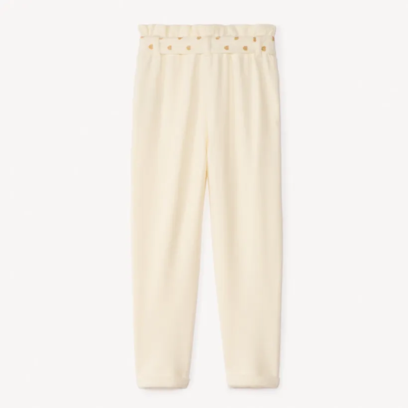 Jogging avec ceinture imprimé cœurs à nouer pour fille