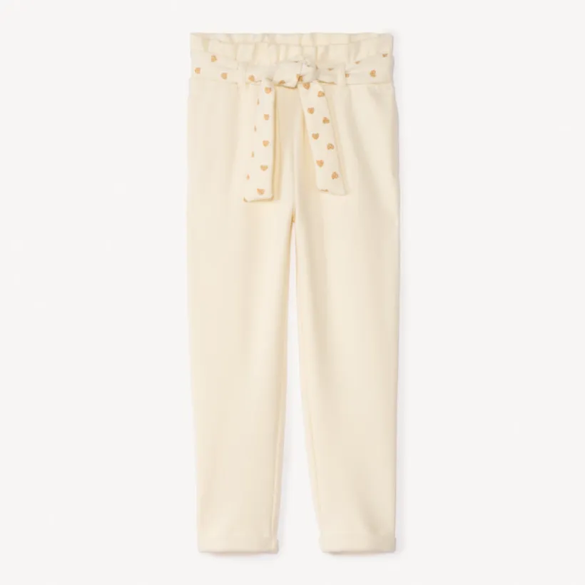 Jogging avec ceinture imprimé cœurs à nouer pour fille