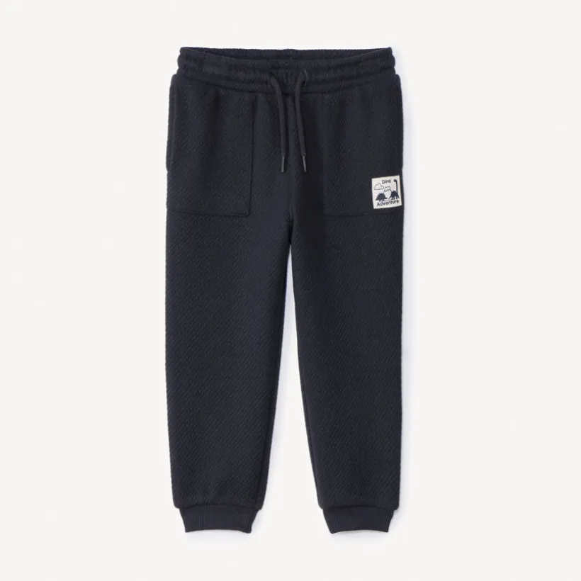 Jogging fantaisie uni à étiquette pour bébé garçon