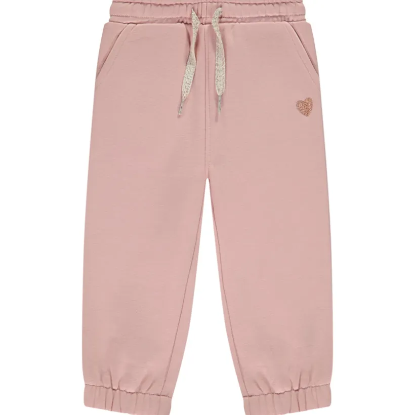 Jogging molleton à cœur brodé en lurex pour bébé fille