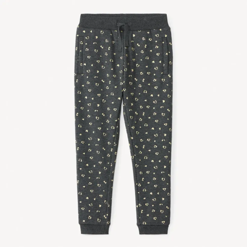 Jogging molleton imprimé tacheté et doublé pour fille