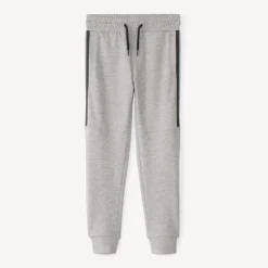 Jogging molleton uni à bandes pour garçon
