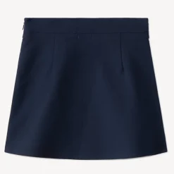 Jupe courte en toile avec ceinture décorative à boucle pour fille