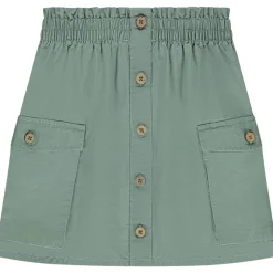 Jupe courte en toile avec poches et boutons pour fille