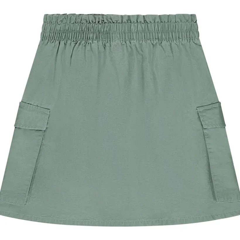 Jupe courte en toile avec poches et boutons pour fille