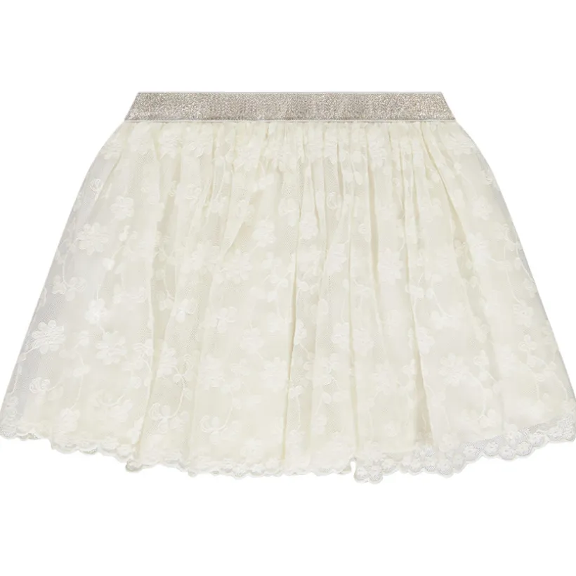 Jupe courte en tulle avec fleurs brodées pour bébé fille