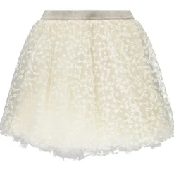 Jupe courte en tulle brodé et taille pailletée pour fille