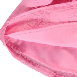 Jupe courte en voile rose et broderie anglaise pour bébé fille