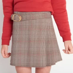Jupe courte milano à carreaux et boucle pour fille