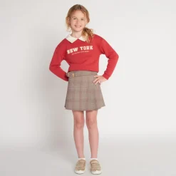 Jupe courte milano à carreaux et boucle pour fille