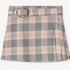Jupe courte milano à carreaux et boucle pour fille