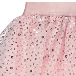 Jupe courte uni rose en tulle à sequins brillants pour fille
