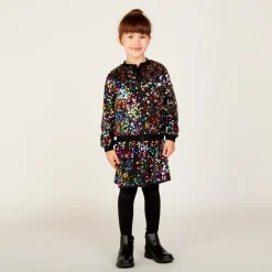 Jupe de fête à sequins multicolores pour fille