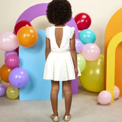 Jupe en tulle et organza brodé pour fille