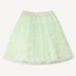 Jupe en tulle pailletée avec fleurs en relief pour fille