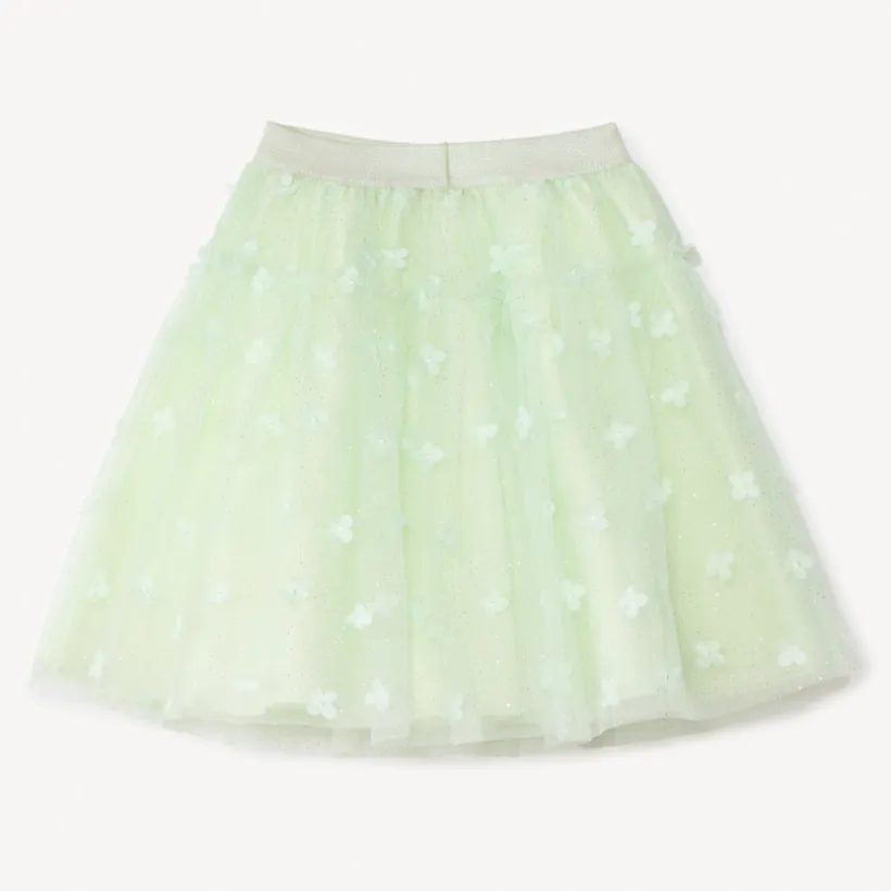 Jupe en tulle pailletée avec fleurs en relief pour fille