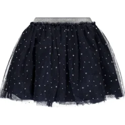 Jupe froncée en tulle imprimé argenté pour fille