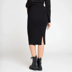 Jupe longue moulante à fente pour femme