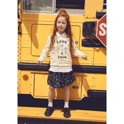 Jupe patineuse à taille smockée pour fille