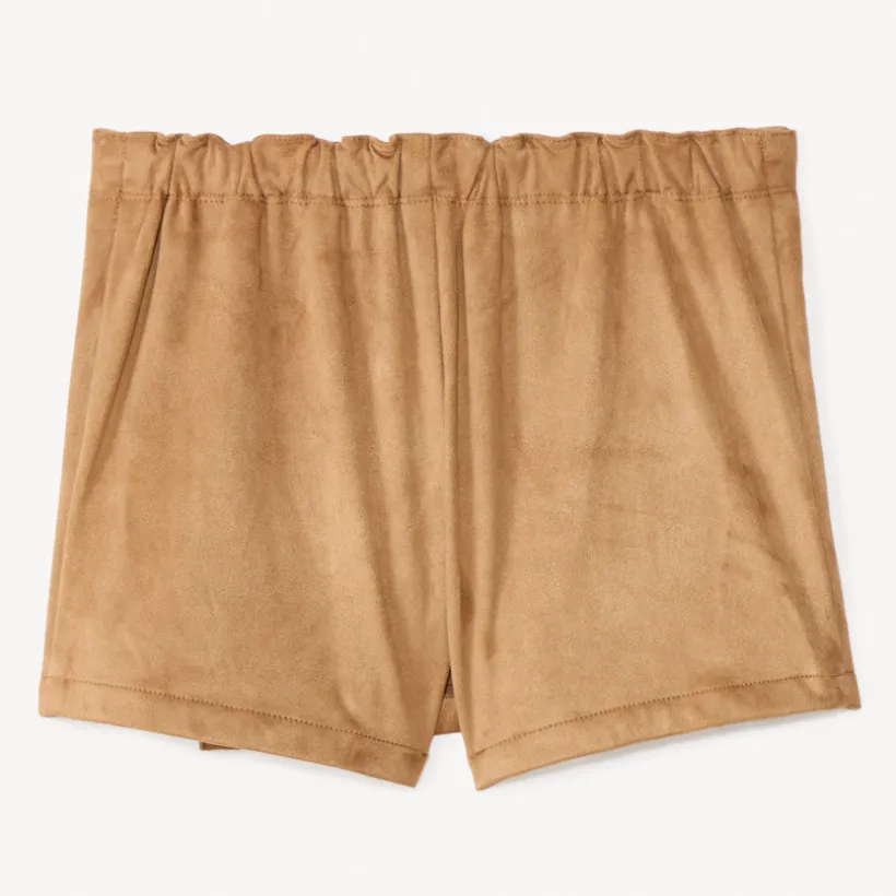 Jupe-Short portefeuille effet daim pour fille
