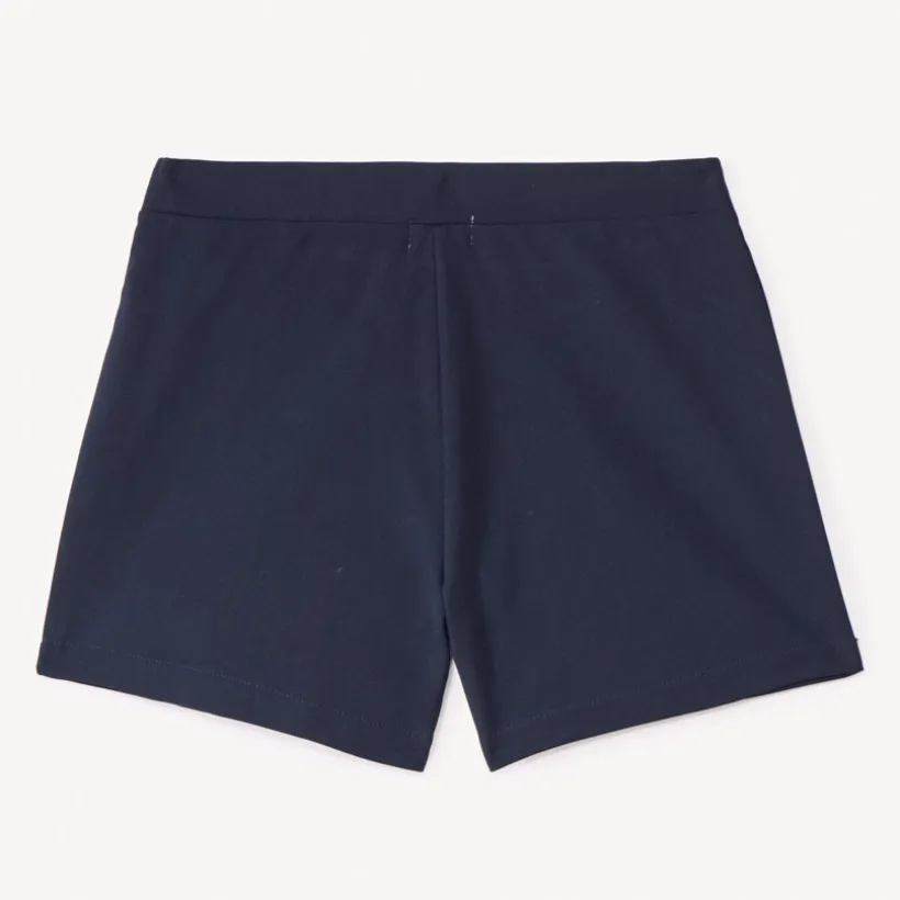 Jupe-short portefeuille en toile bleu marine pour fille